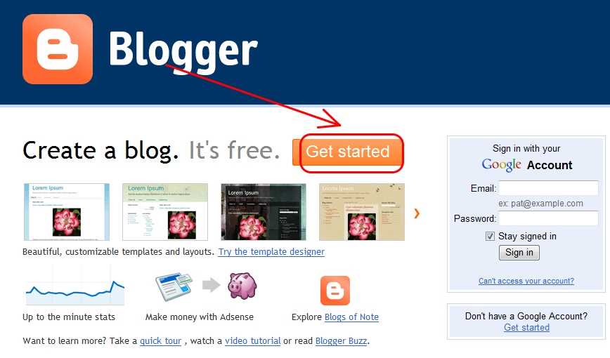 blogspot1 Chi tiết cách tạo blog miễn phí với Blogspot