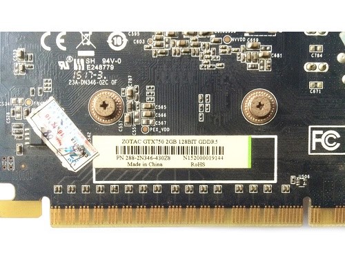 VGA ZOTAC GTX 750 2GB DDR5 128bit